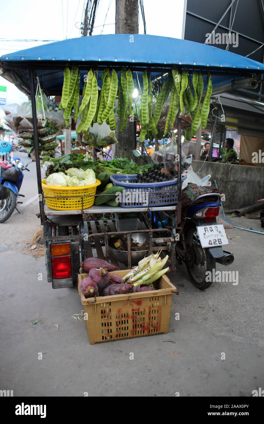 vegetables on the mobile market Koh Samui Thailand Stock Photo