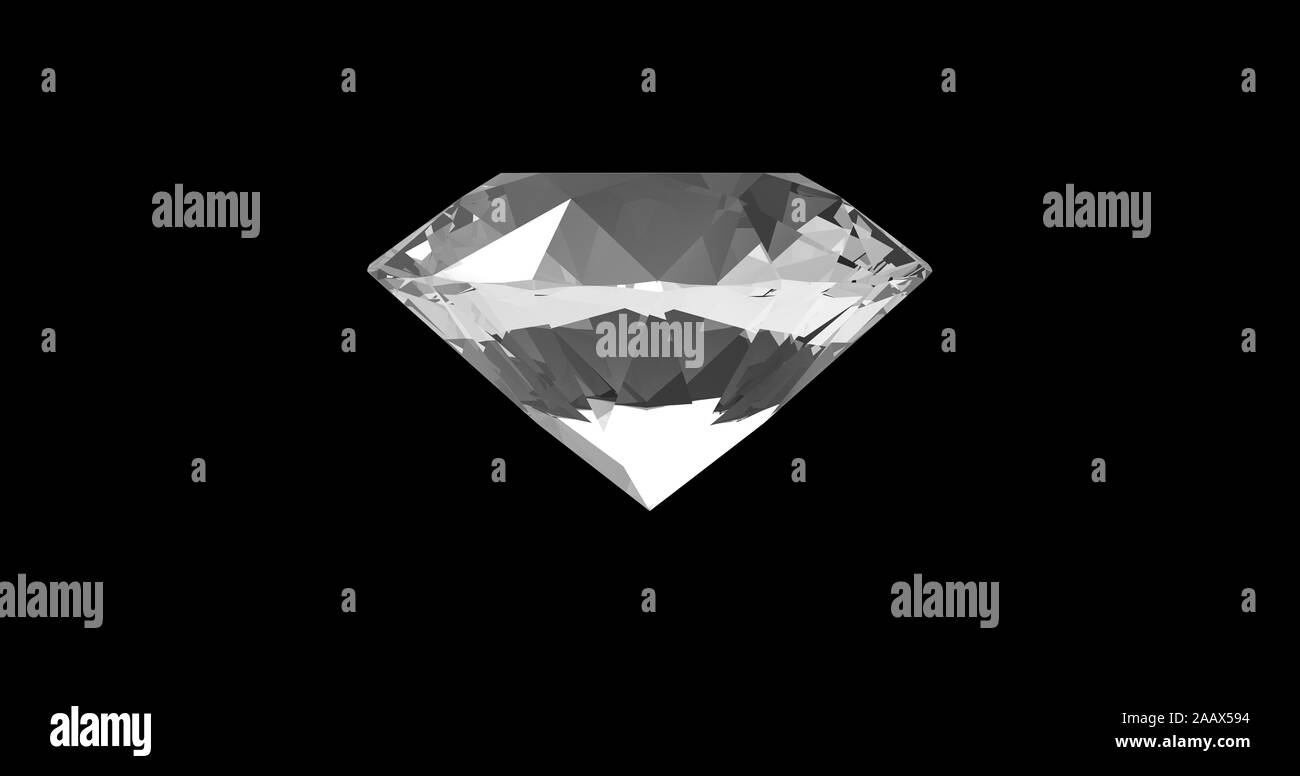 Diamond on Black Background 3D Rendering Stock Photo - Alamy