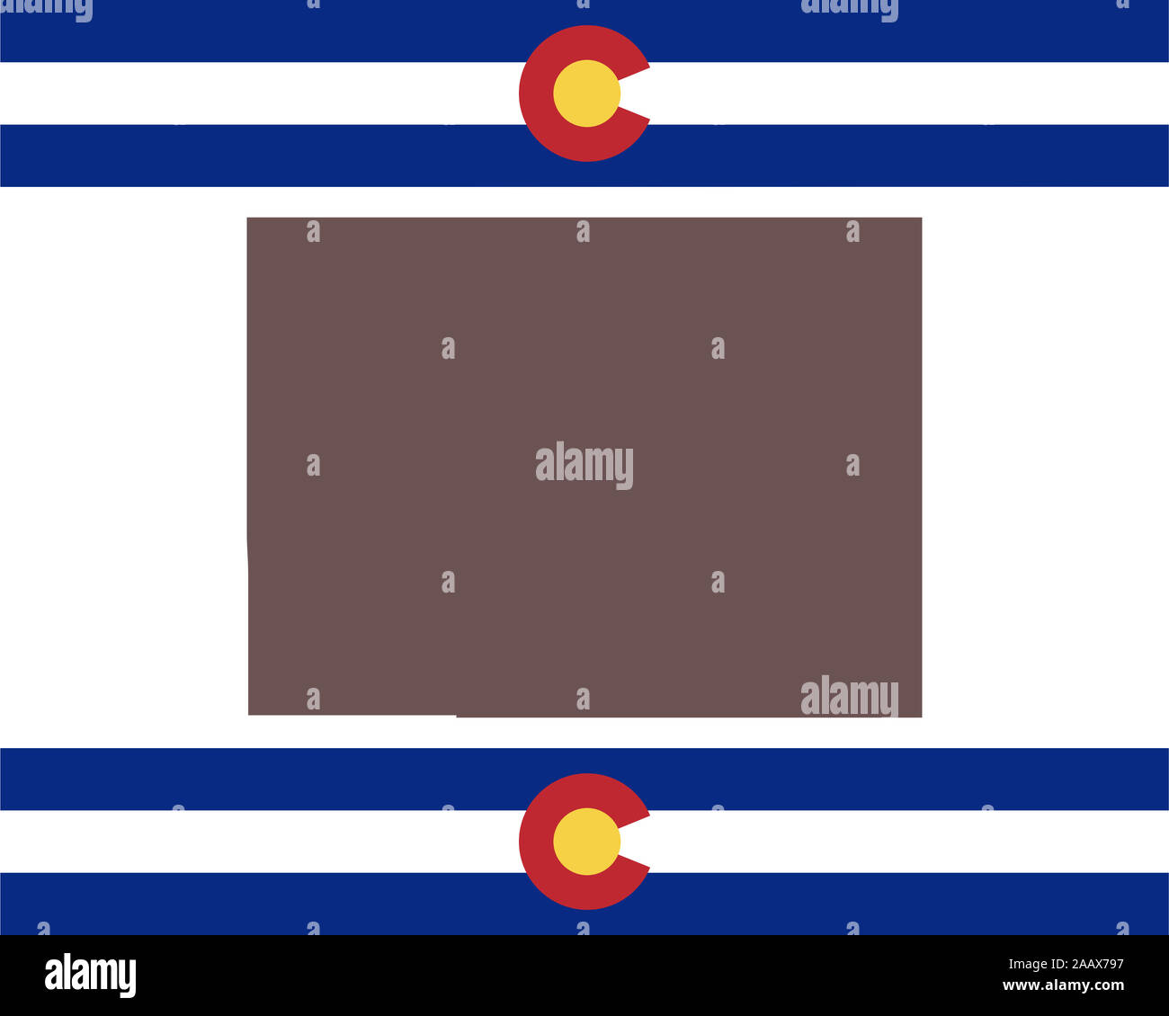 Map of Colorado on background with flag Stock Photo - Alamy
