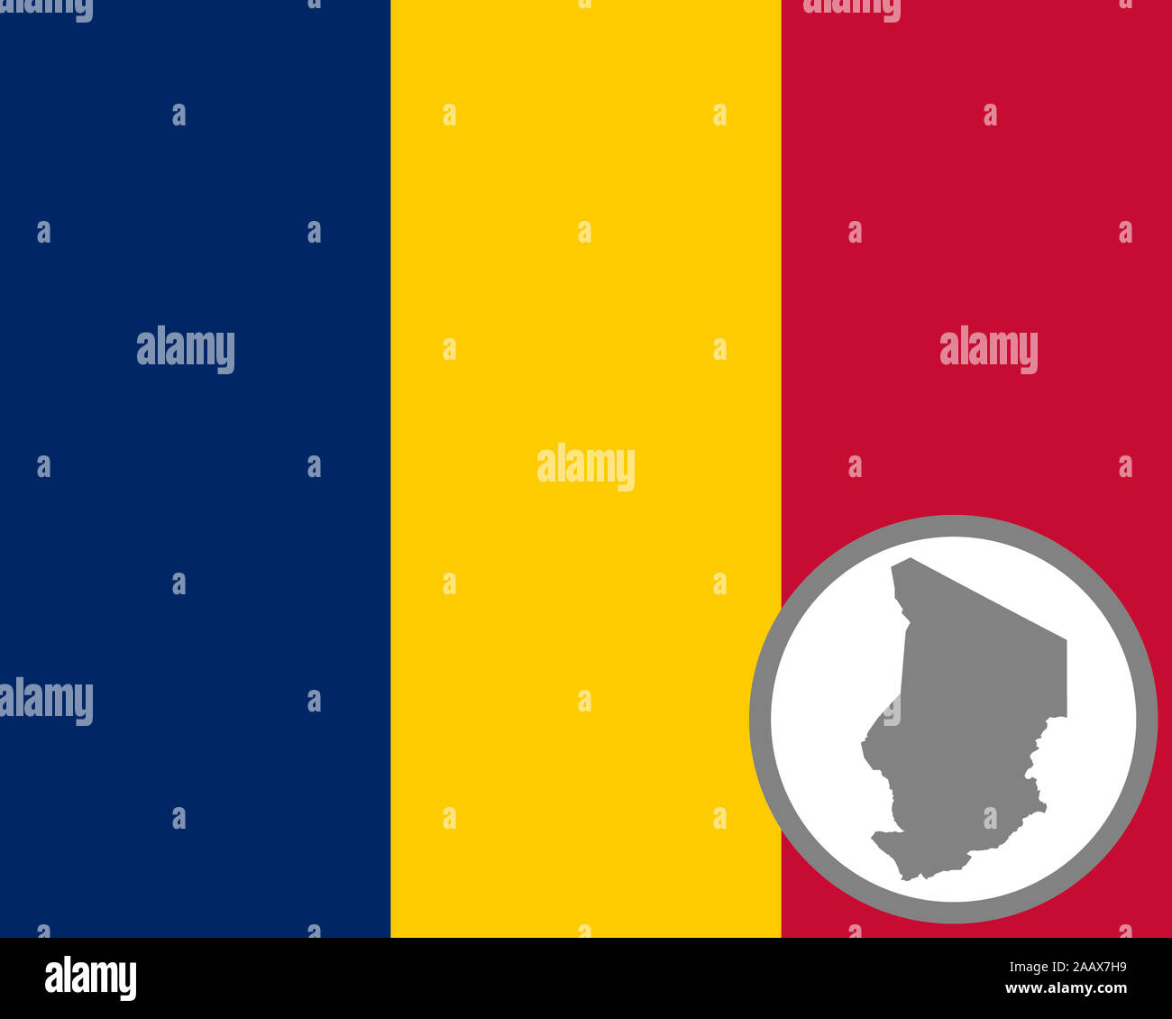 Flag and map of the Chad Stock Photo - Alamy