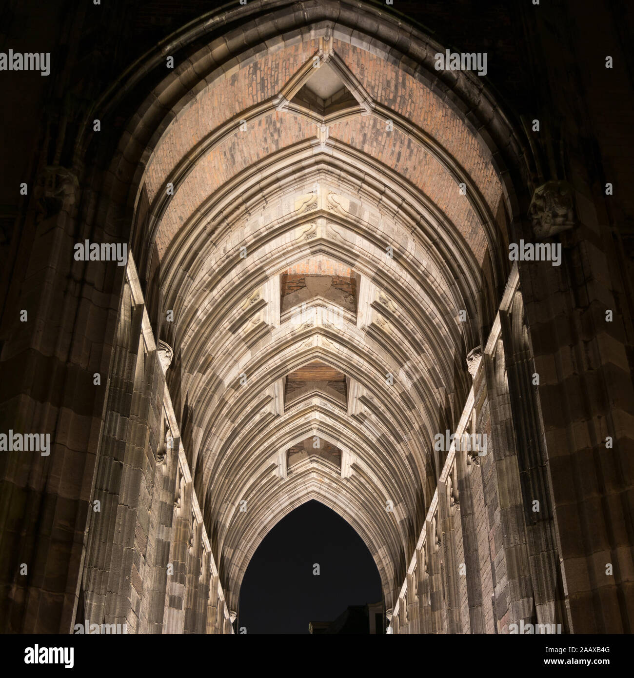 Dom church tower tunnel in the old city centre of Utrecht, Netherlands Stock Photo