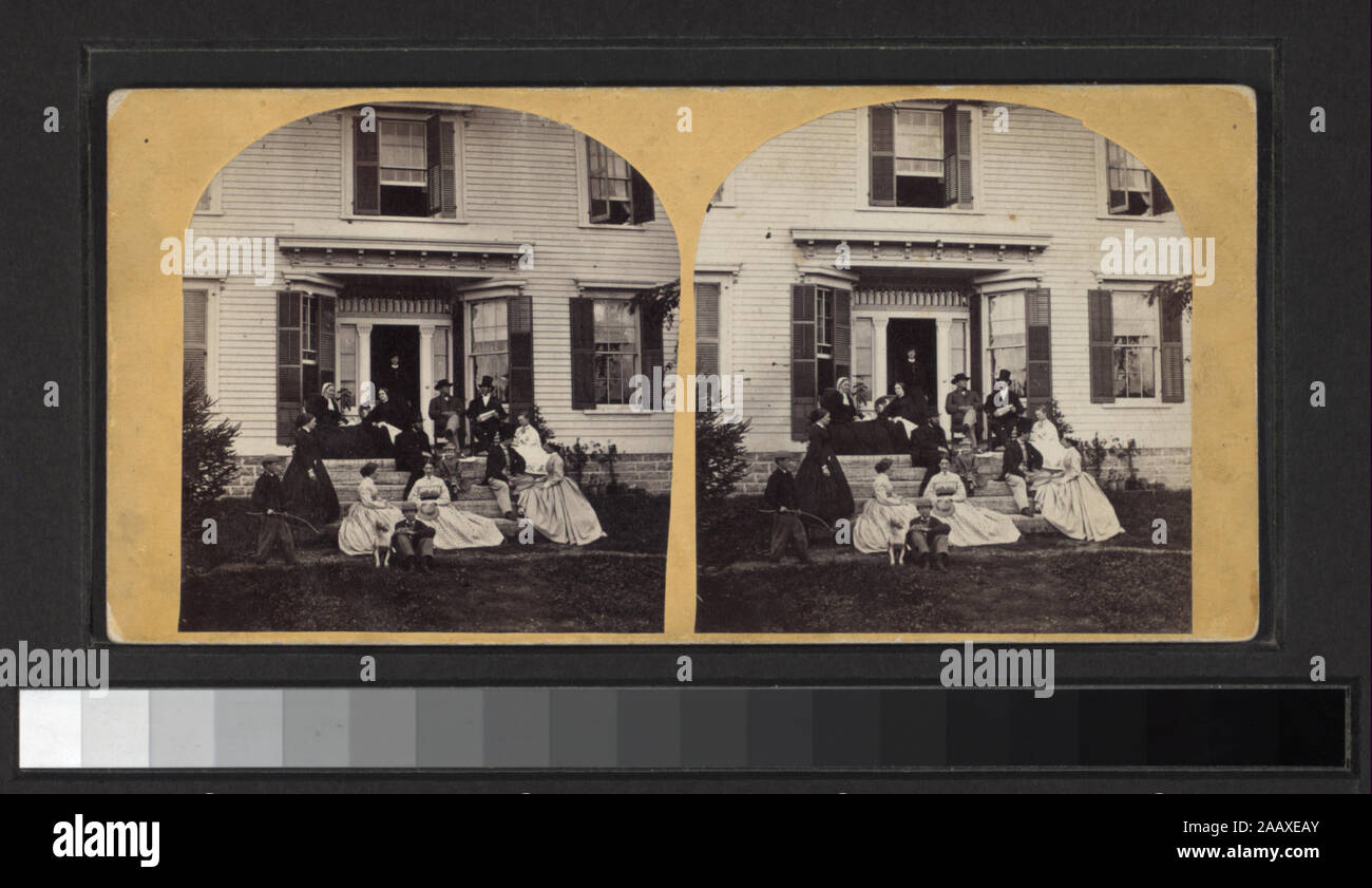 Family of John C Smith Esq, Canajoharie, NY Includes views by Aaron Veeder, S. Bullock, L. H. Fillmore and other photographers and publishers. Robert Dennis Collection of Stereoscopic Views. Title devised by cataloger. Views of the Capitol District including Albany, Columbia, Greene, Fulton, Montgomery, Renssalaer, Saratoga, Schenectady, Schoharie and Washington counties and Mt. Lebanon Shaker Community, Sacandaga Park, a mill at Palenville; group portraits, Canojaoharie; Cohoes village; a view in Amsterdam; spraying apples, Hilton; a home in Hudson; the Mohawk bridge; North Argyle, Whitehall, Stock Photo