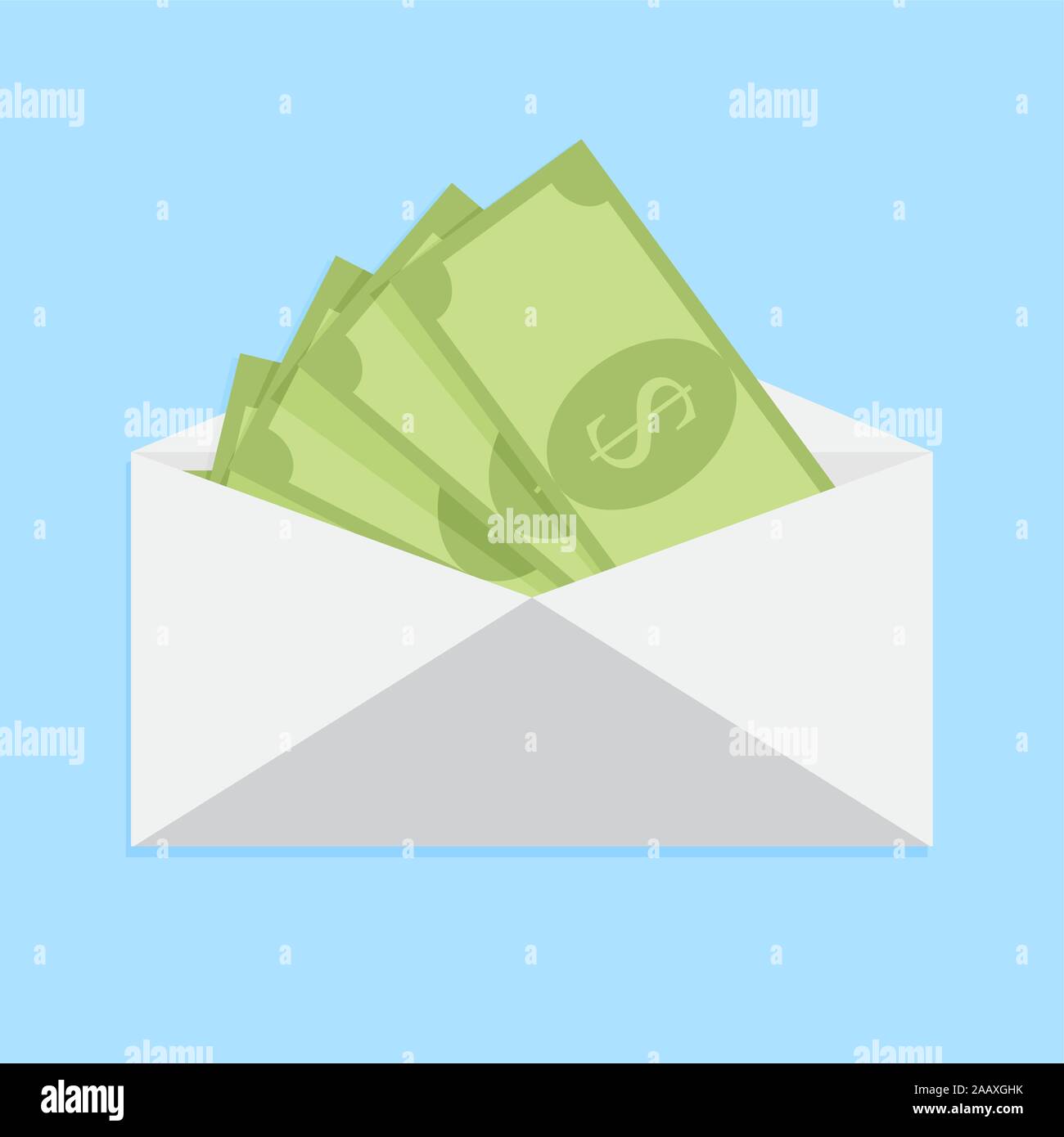 Wage In Envelope Cash Salary Or Financial Compensation Vector
