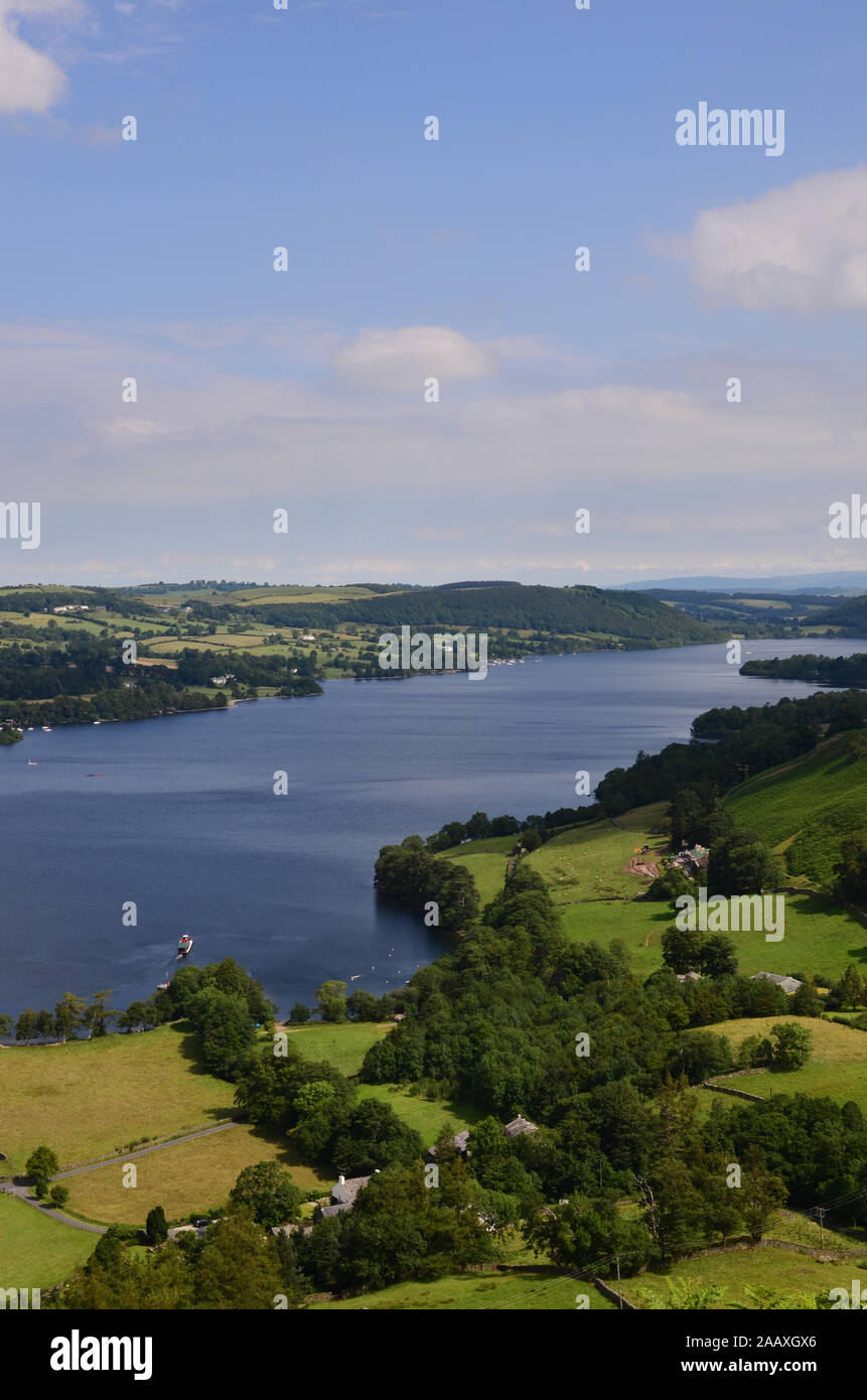 Looking North along Ullswater from Steel Notts, Cumbria Stock Photo