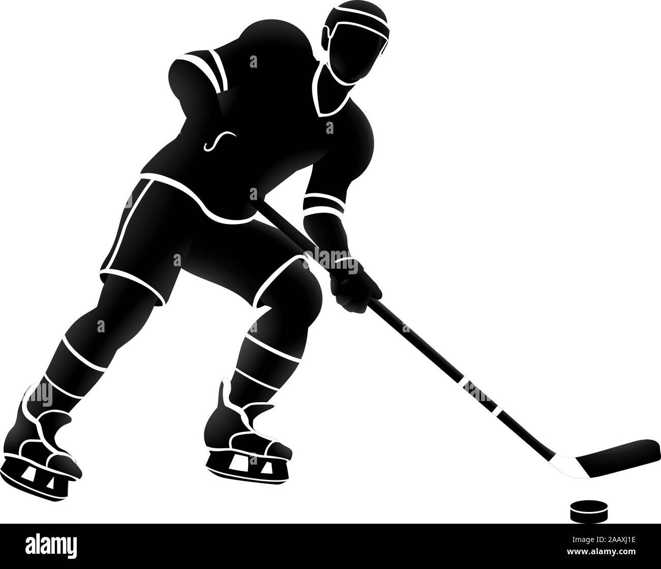 Ice Hockey Sports Player Silhouette Stock Vector Image & Art - Alamy