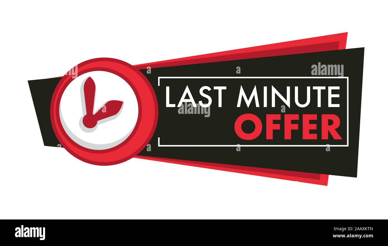 Shopping last minute offer isolated icon, timer clock Stock Vector