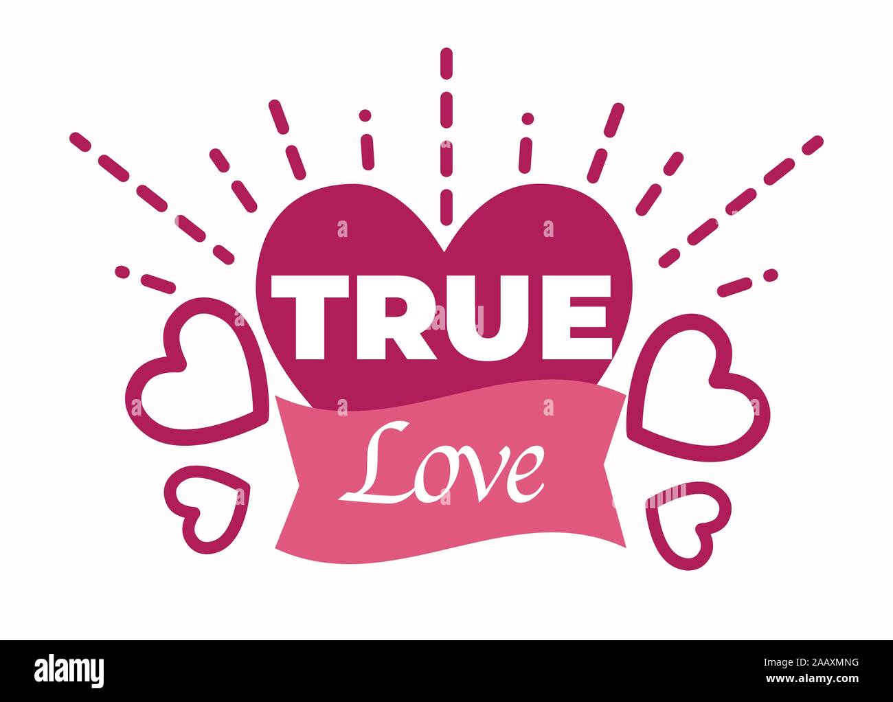 Will valentine lettering hearts Stock Vector Images - Alamy