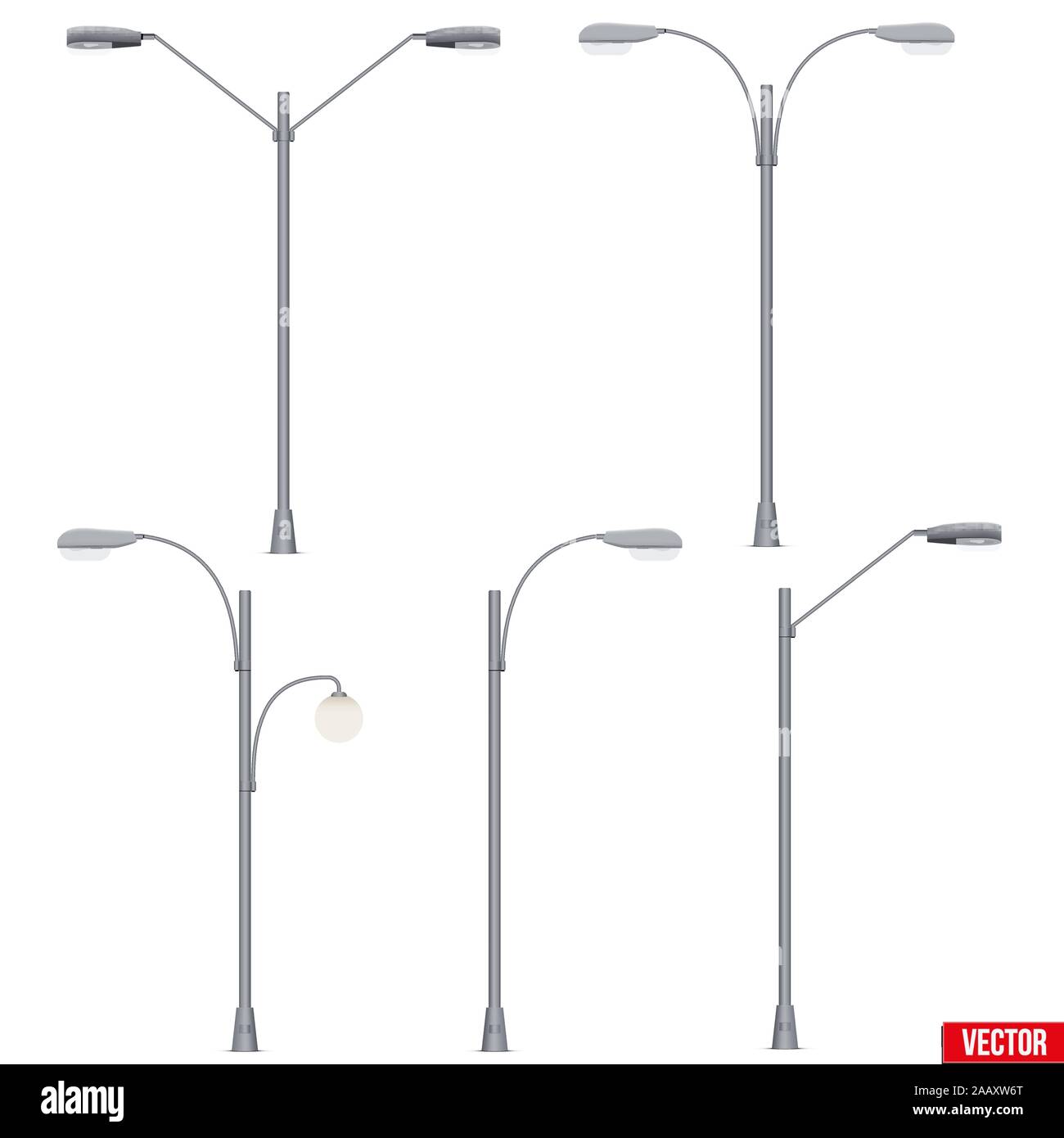Set of Street Light Lamp post isolated Stock Vector Image & Art Alamy