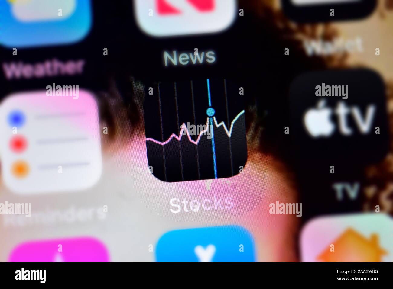 Stocks phone app,close up,on a mobile phone screen Stock Photo Alamy
