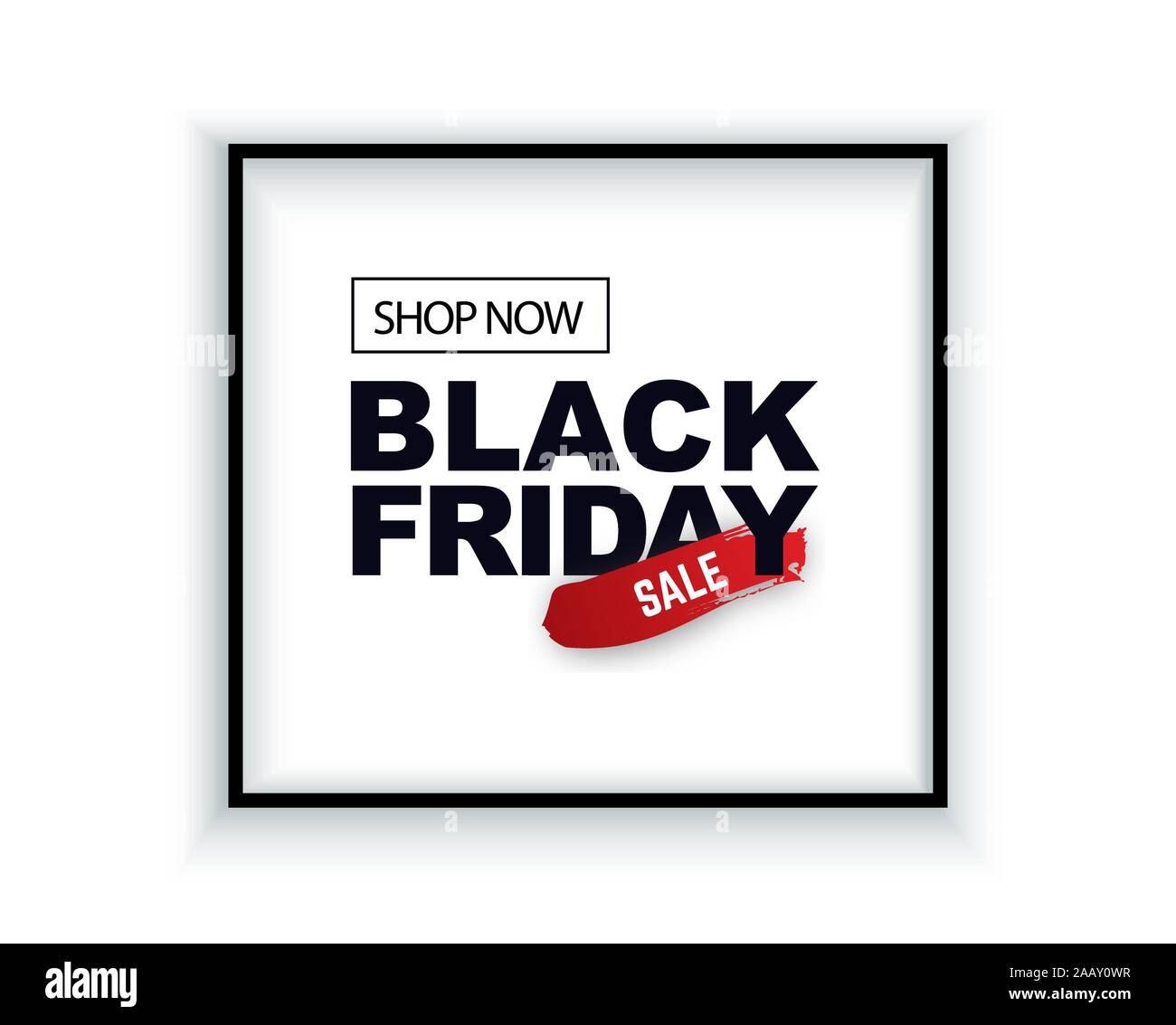 Black Frifay banner in black square on white background Stock Vector