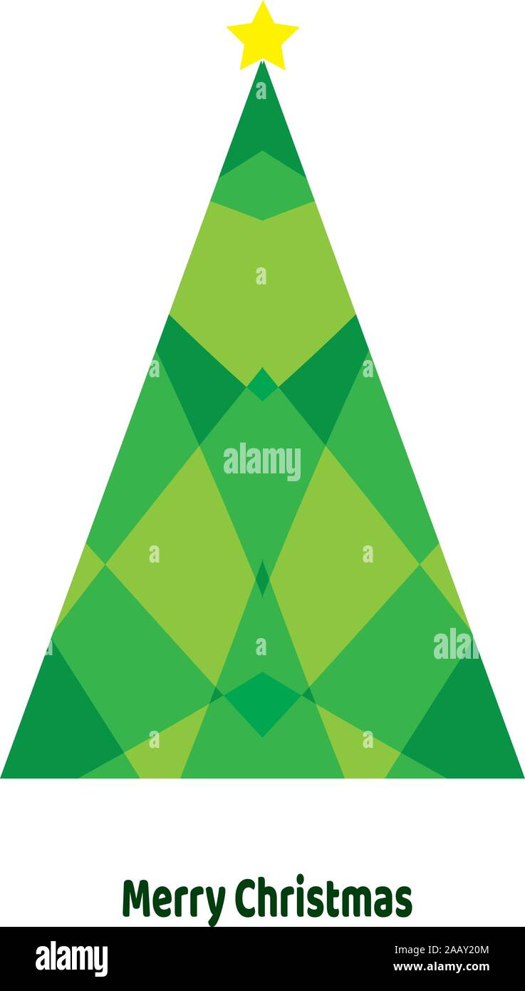 vector illustration of an abstract Christmas tree isolated on white ...