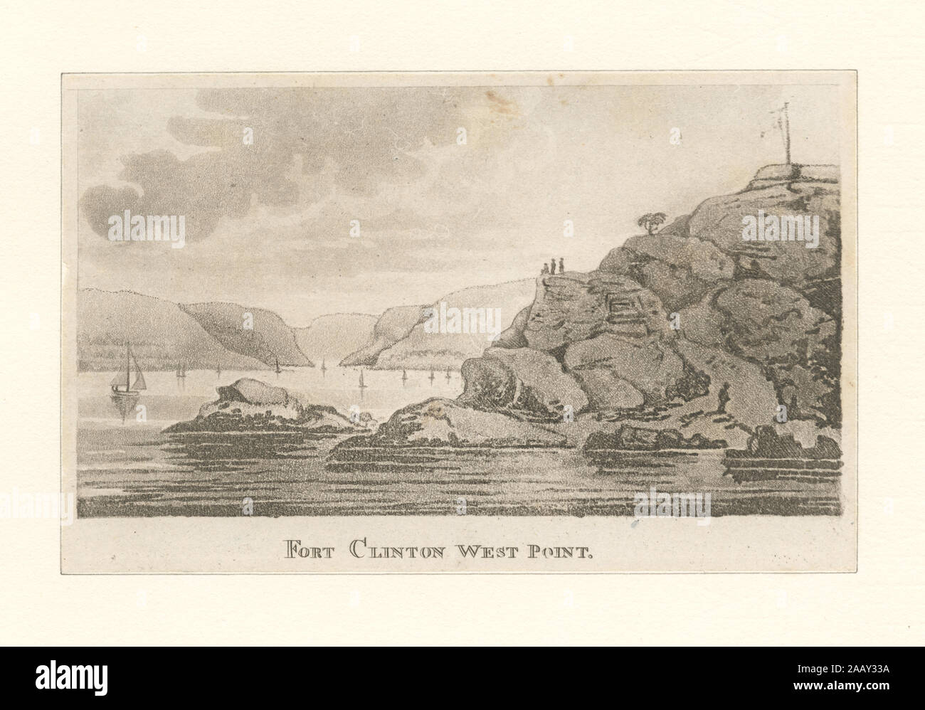 Fort Clinton, West Point Printmakers include Henry Bryan Hall and Peter Maverick. Title from Calendar of Emmet Collection. EM9017; Fort Clinton, West Point. Stock Photo