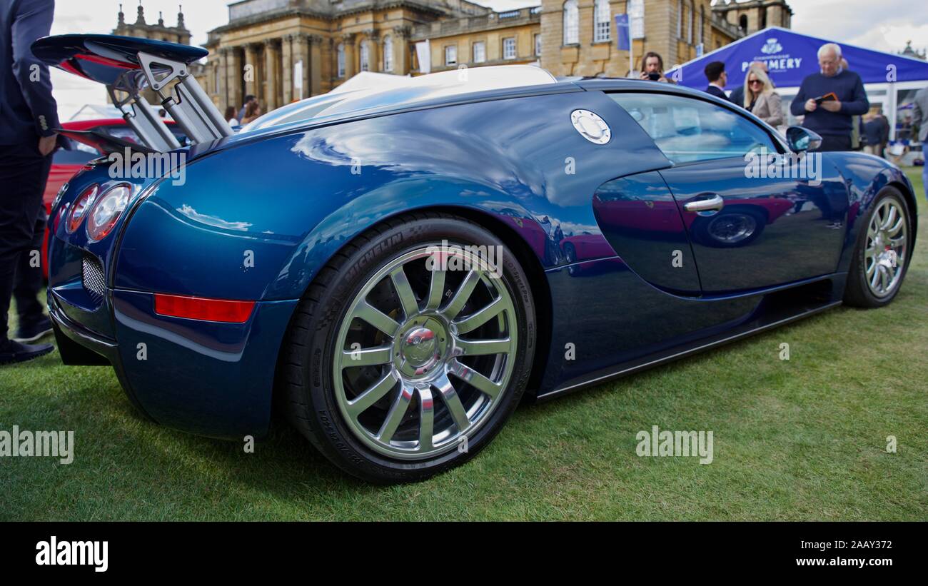 Bugatti Veyron EB 16.4 on show at the 2019 Salon Privé at Blenheim Palace, Oxfordshire Stock Photo