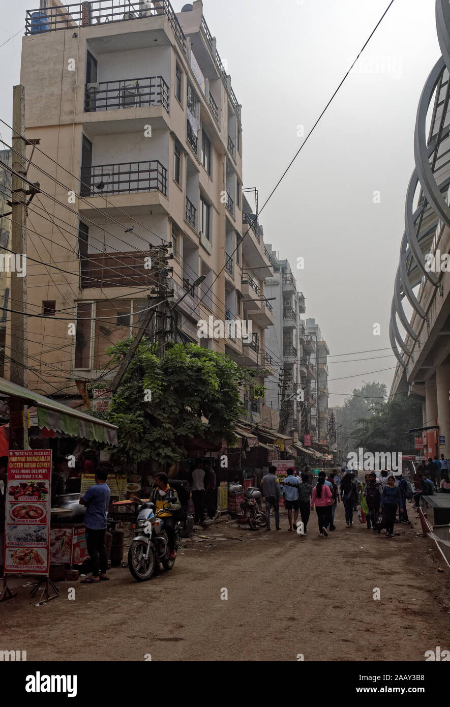 The streets of sector 3, Gurgaon, Haryana, India Stock Photo