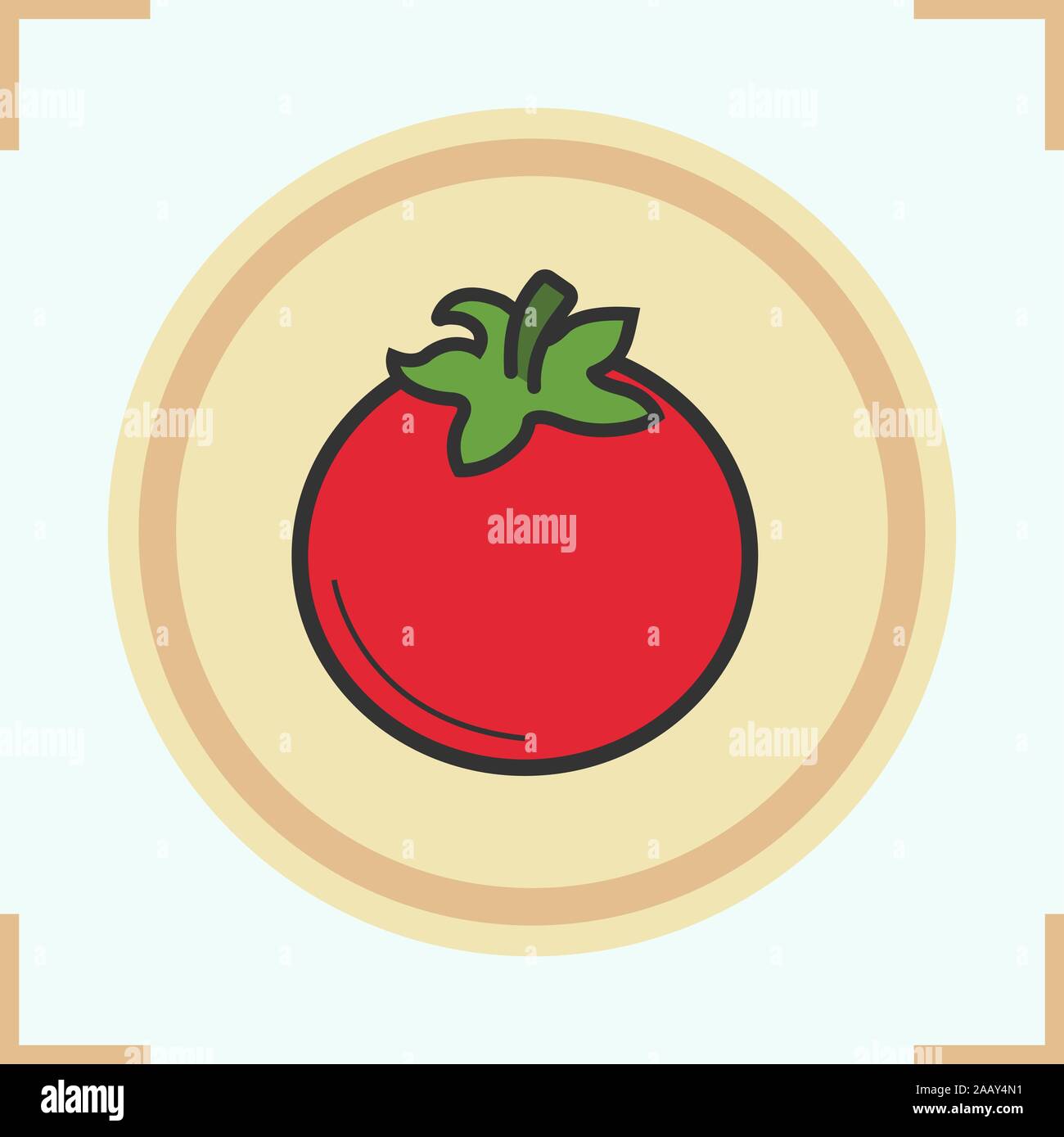 Tomato color icon. Vector isolated illustration Stock Vector Image ...