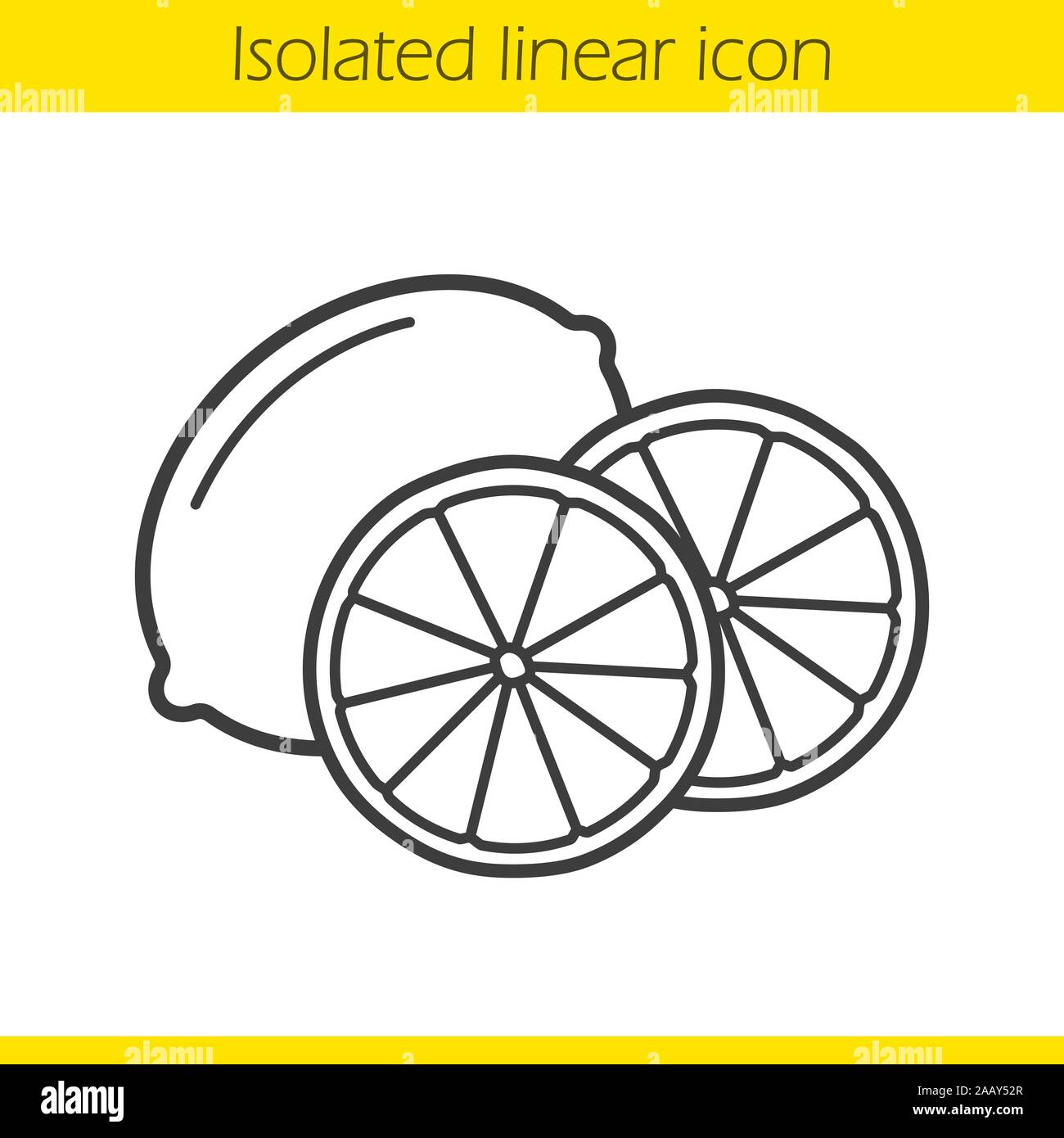 Outline lime icon isolated black simple line Vector Image