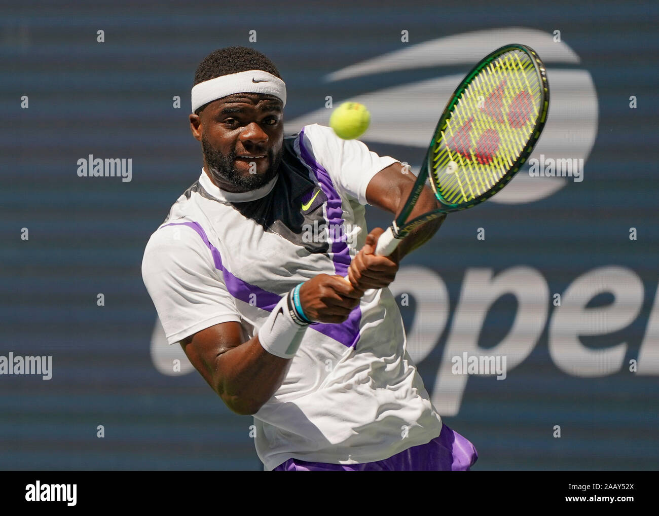 American tennis player Frances Tiafoe (USA) playing a backhand shot during  2019 US Open tennis tournament, New York City, New York State, USA Stock  Photo - Alamy
