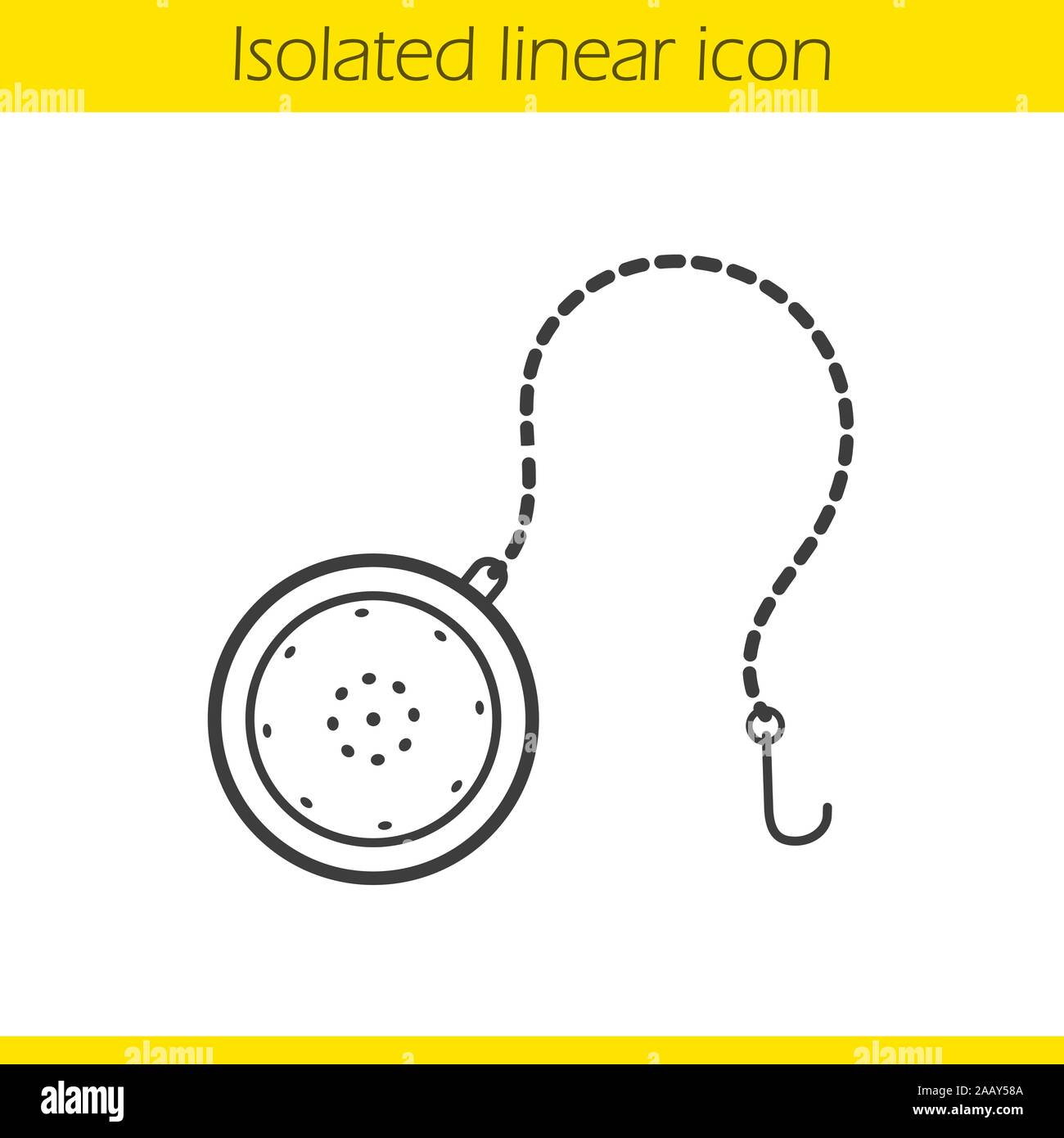 Tea ball infuser linear icon. Thin line illustration. Tea filter contour symbol. Vector isolated