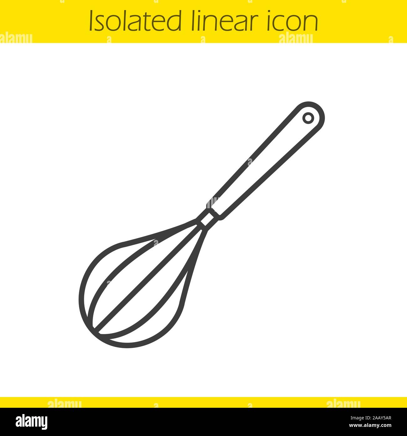 Whisk linear icon. Egg beater thin line illustration. Contour symbol
