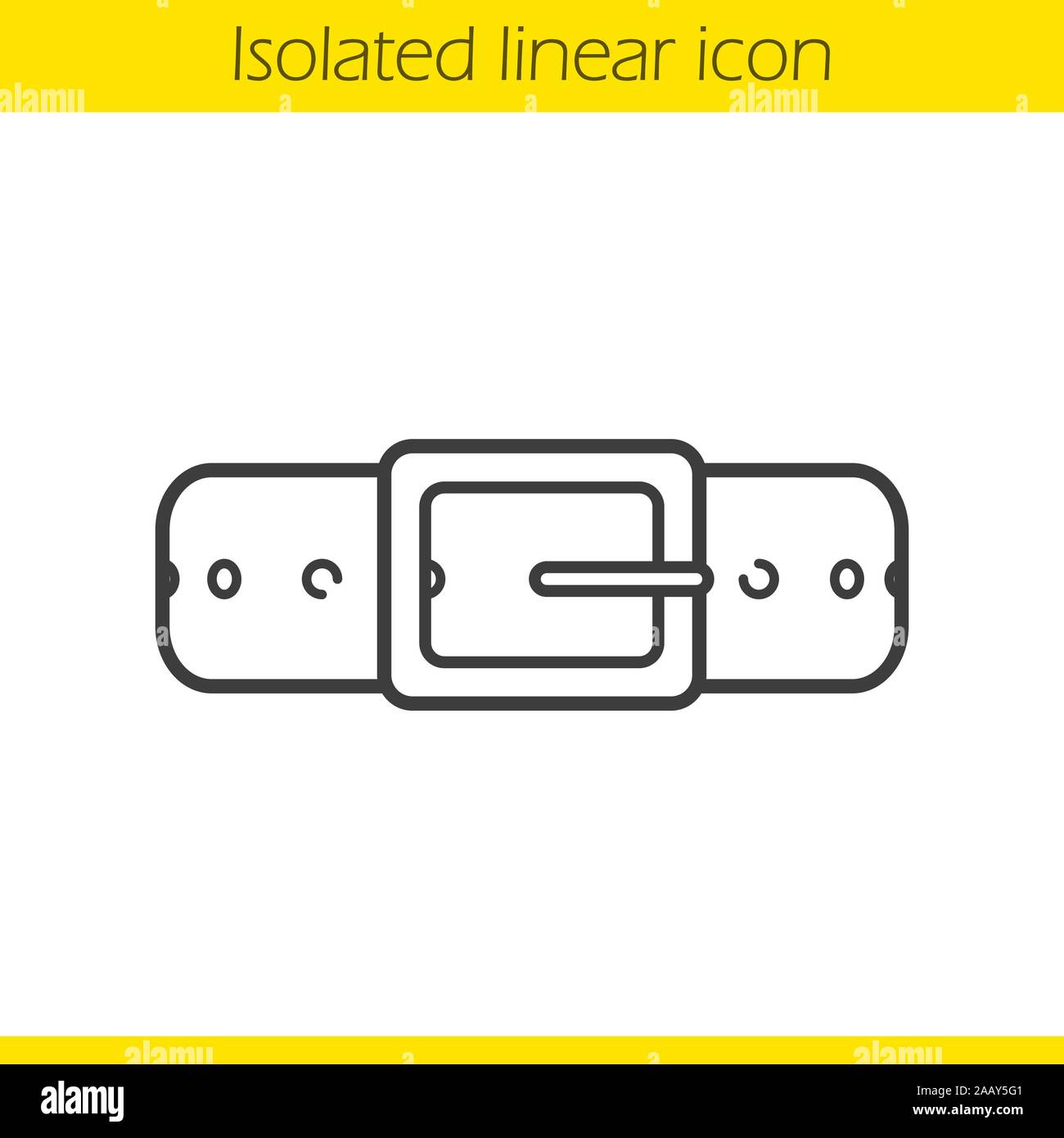 Leather belt linear icon. Thin line illustration. Contour symbol