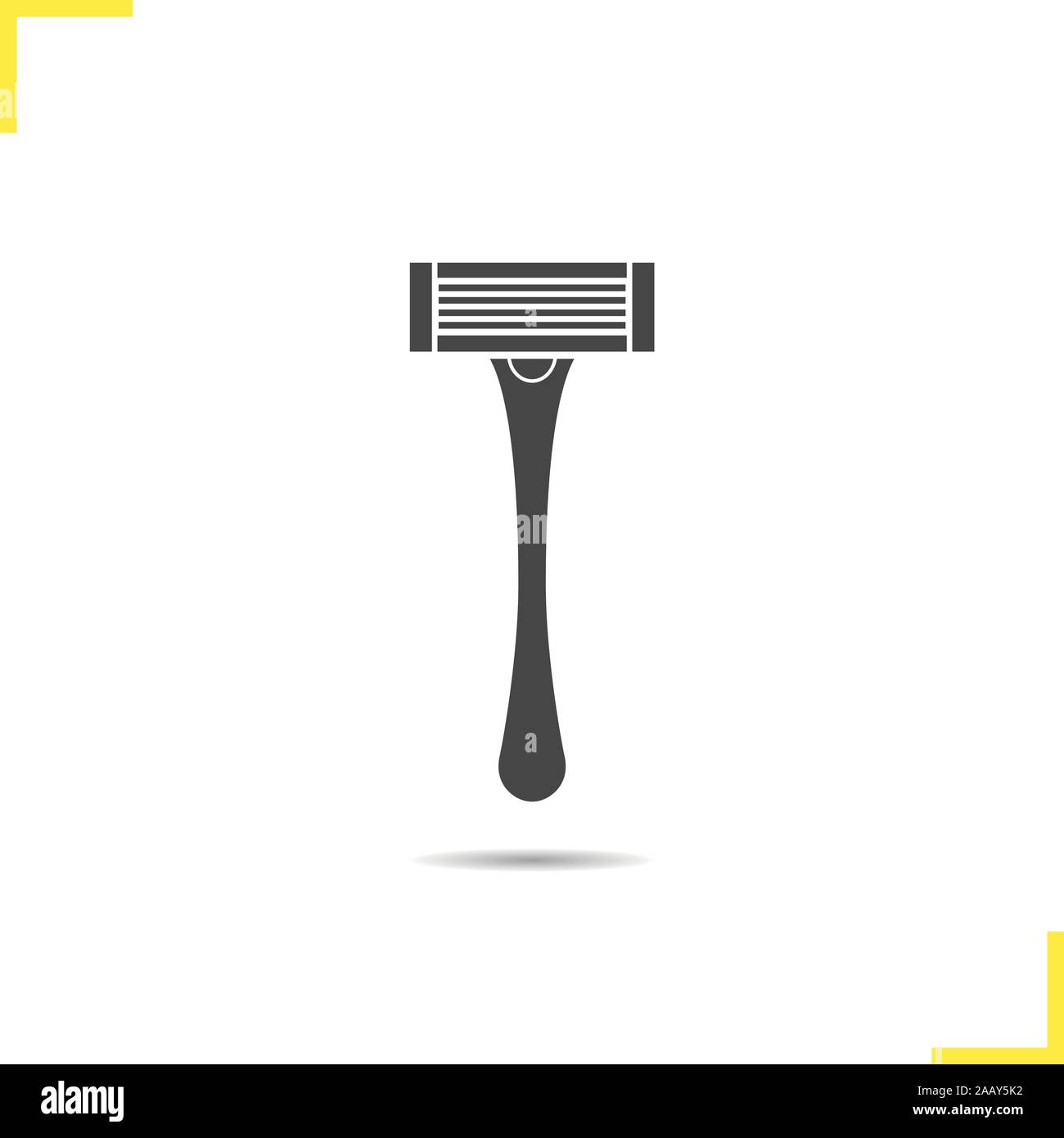 Shaver icon. Drop shadow silhouette symbol. Shaving razor. Vector ...