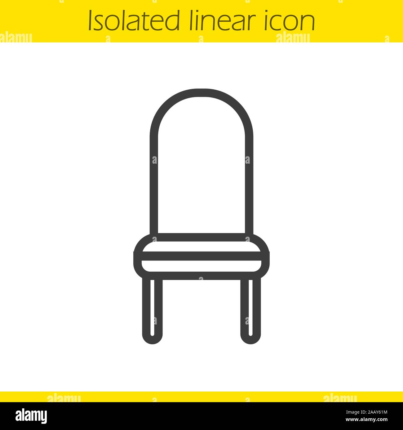 Chair linear icon. Thin line illustration. Upholstered kitchen chair  contour symbol. Vector isolated outline drawing Stock Vector Image \u0026 Art -  Alamy, image size:1300x1390