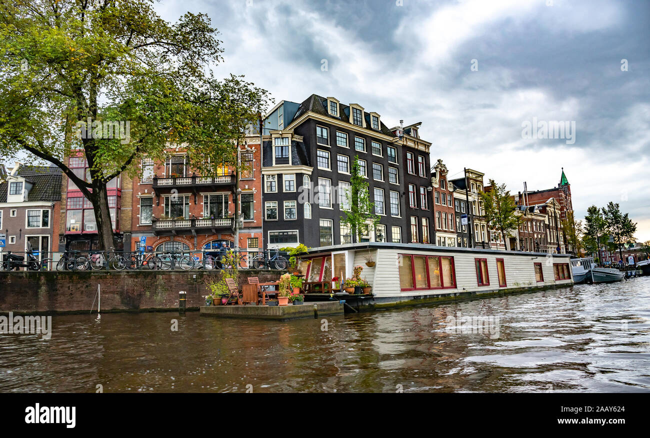 Amsterdam River Amstel. Stock Photo