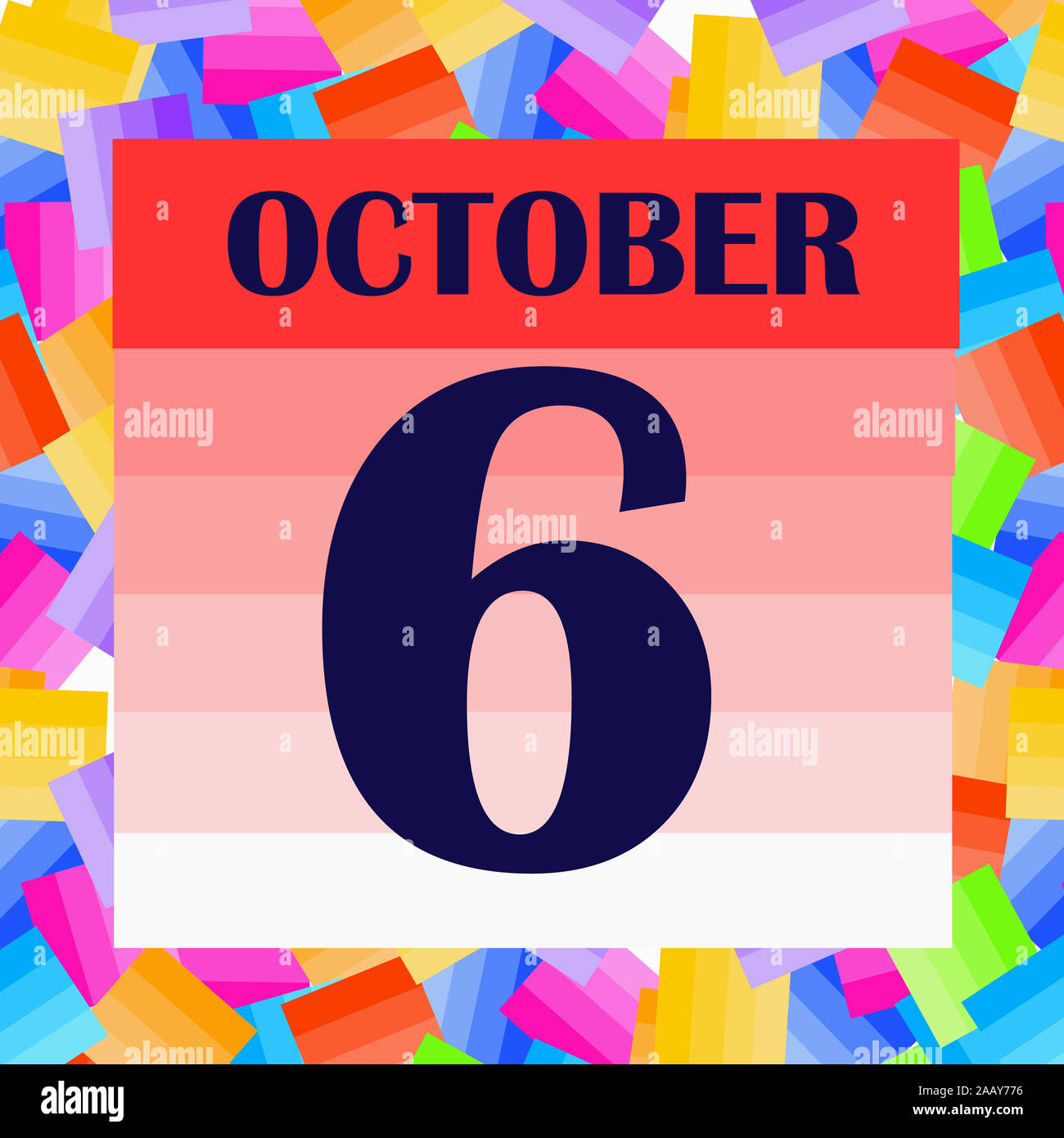 October 6 icon. For planning important day. Banner for holidays and
