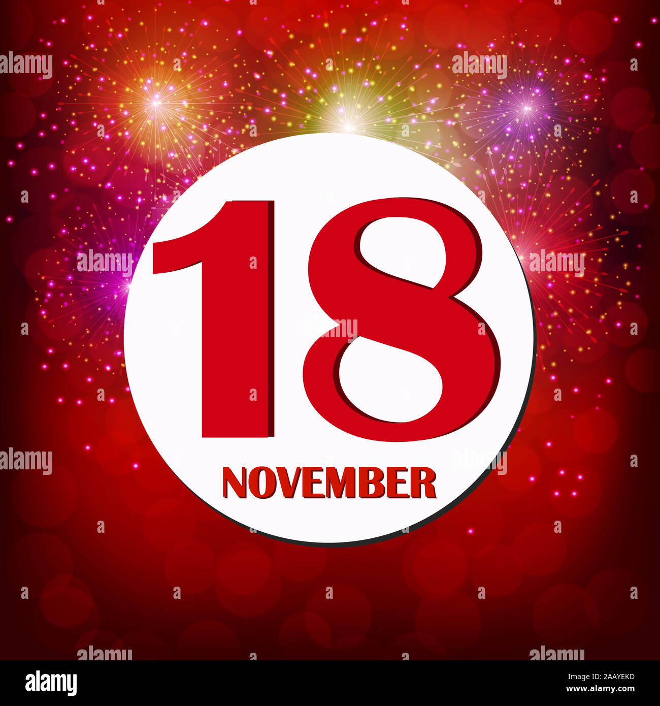 November 18 icon. For planning important day. Banner for holidays and