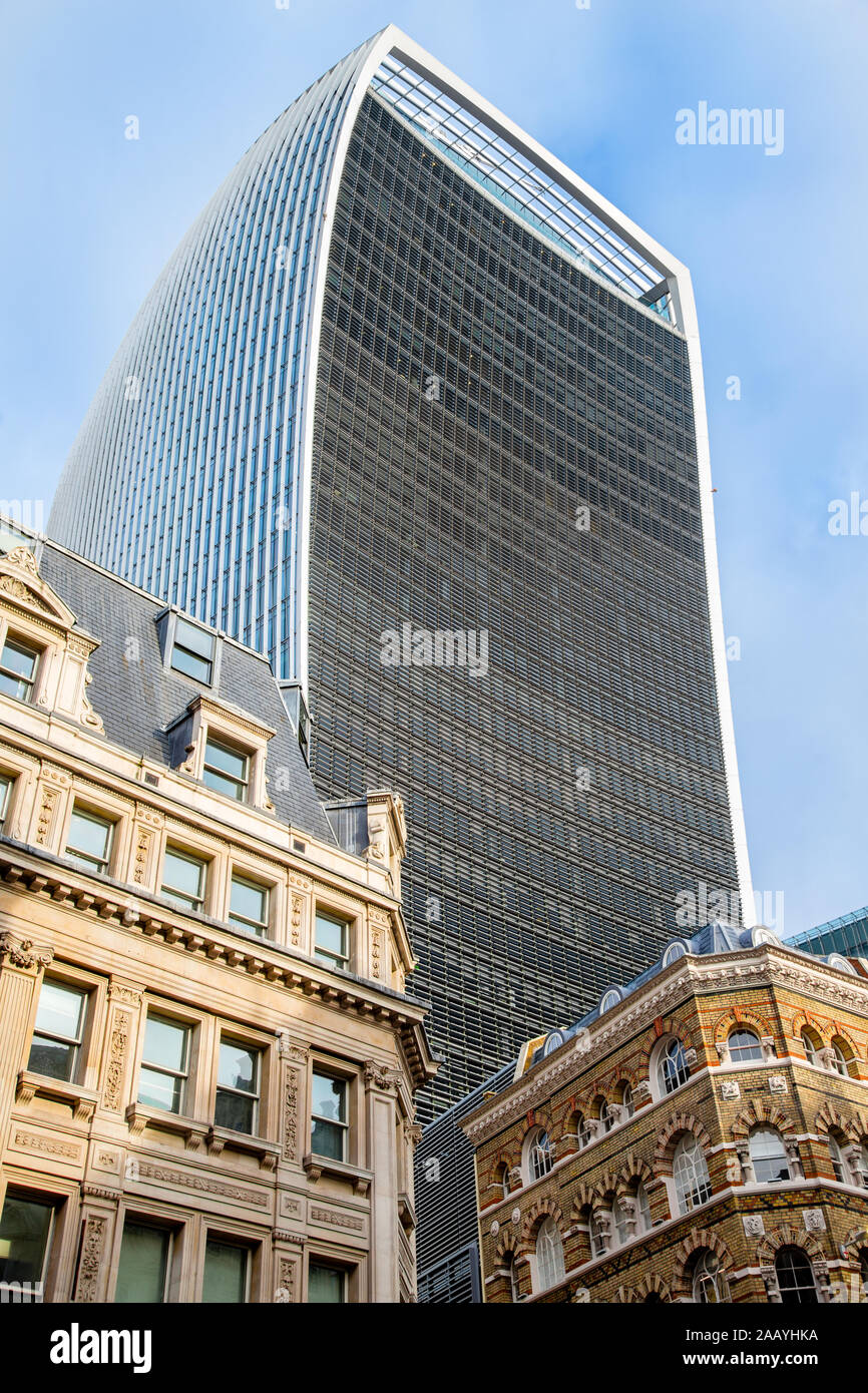 20 Fenchurch Street, Walkie Talkie tower seen from Eastcheap, London, England Stock Photo