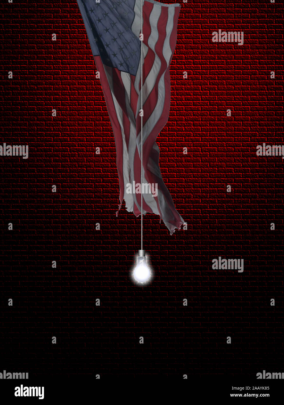 USA flag and light bulb as idea Stock Photo - Alamy