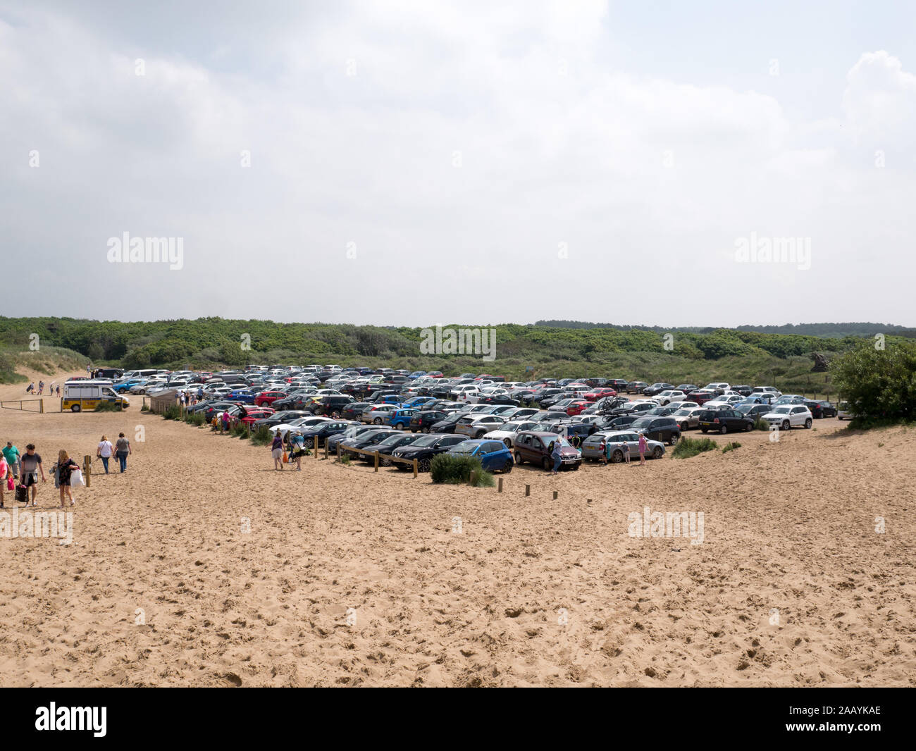 Car park on sand dune at Formby, Lancashire Stock Photo