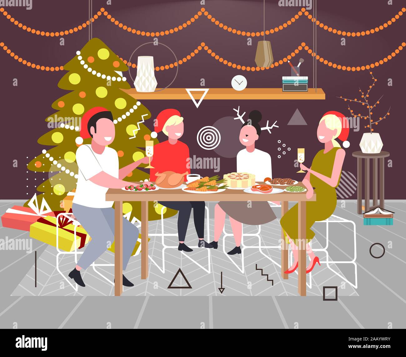 Christmas Eve Dinner Clip Art