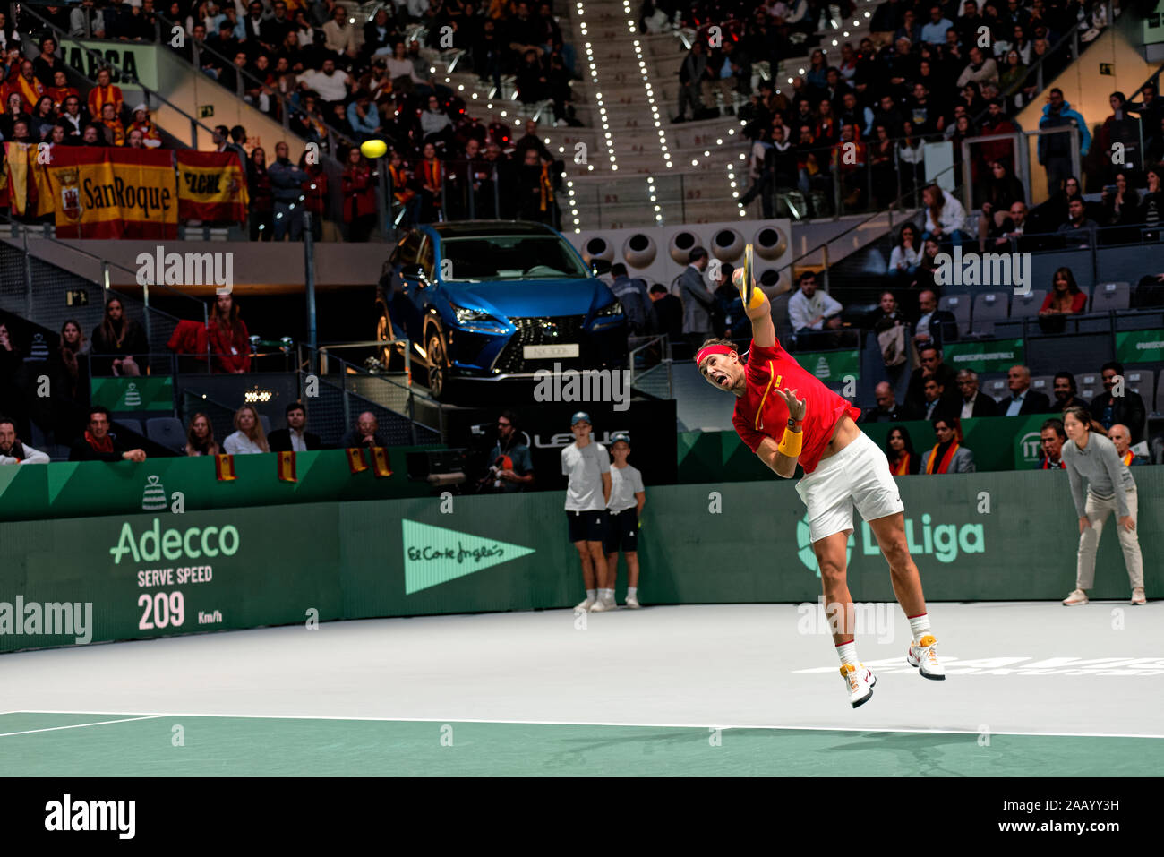 photo Shapovalov Serve Speed https www alamy com caja magica madrid spain 24th november 2019 tennis davis cup madrid canada vs spain finals denis shapovalov can vs rafael nadal esp rafael nadal esp in the picture caja magica madrid spain credit enriquepsansalamy live news image333757525 html