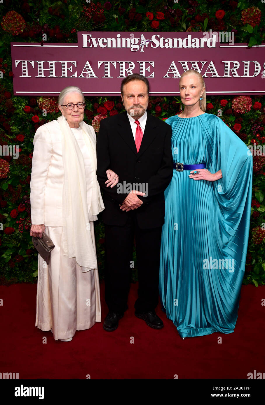 (left to right) Vanessa Redgrave, Franco Nero and Joely Richardson attending the 65th Evening Standard Theatre Awards at held at the London Coliseum, London. Stock Photo