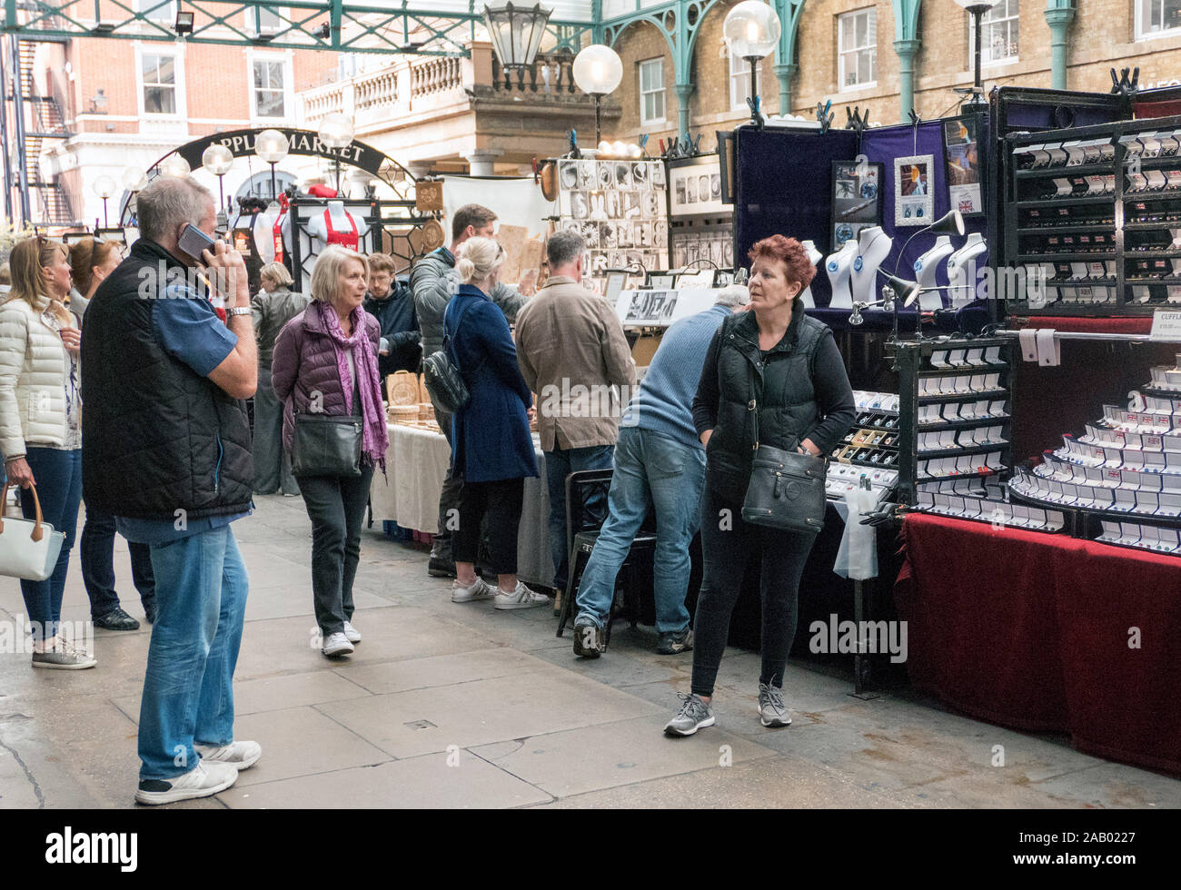 Market stalls Covent Garden London England Stock Photo