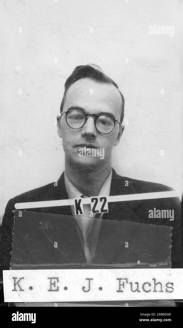 Klaus Fuchs, Klaus Emil Julius Fuchs (1911 – 1988) German theoretical physicist and atomic spy who supplied information from the American, British, and Canadian Manhattan Project to the Soviet Union during and shortly after World War II. Stock Photo