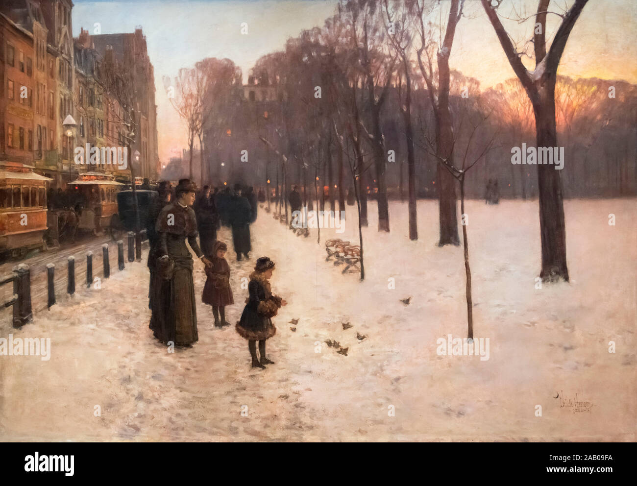 At Dusk (Boston Common at Twilight) by Childe Hassam (1859-1935), oil on canvas, 1885/6 Stock Photo