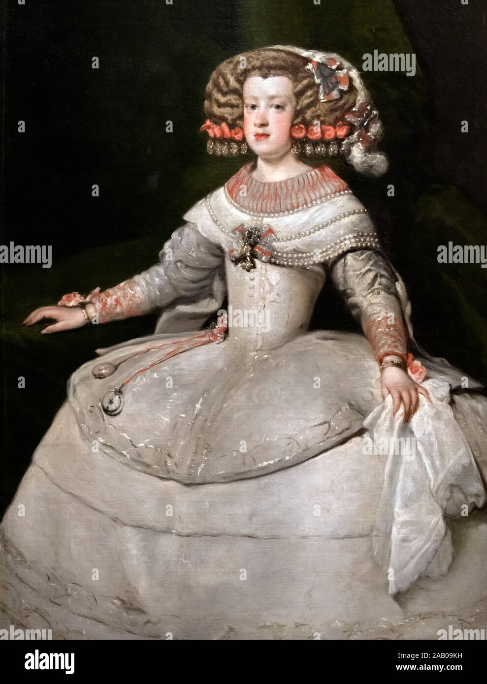 Infanta Maria Theresa by workshop of Diego Velazquez, oil on canvas, 1653 Stock Photo