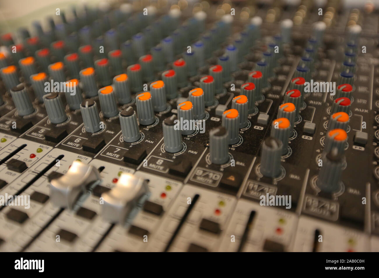 Photo of the TV broadcasting, working with video and audio mixer Stock ...