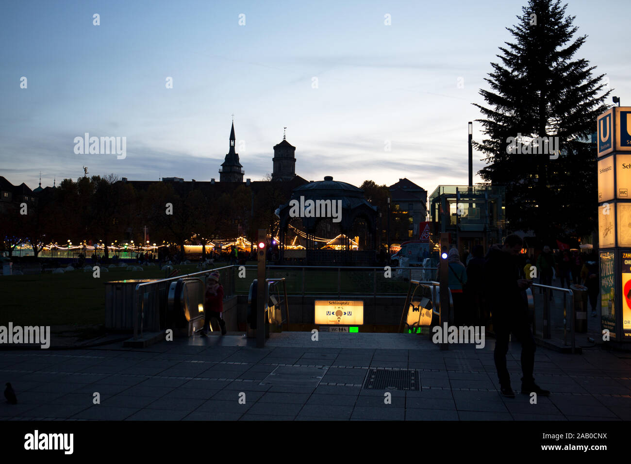 the city of stuttgart in baden-württemberg in germany at a late afternoon in november Stock Photo