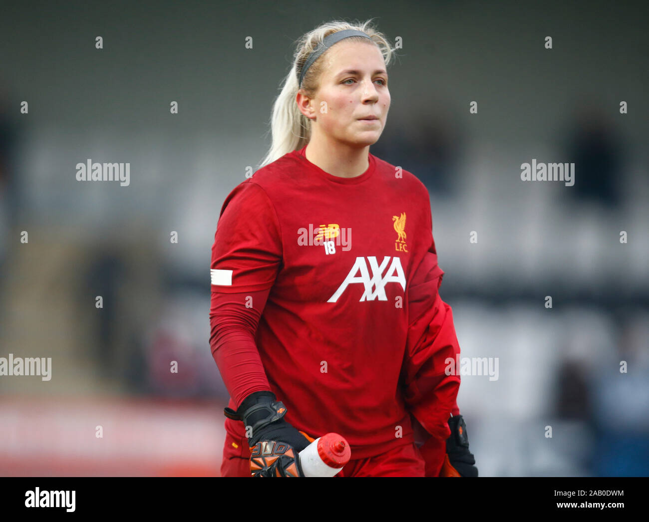 Borehamwood England November 24 Fran Kitching Of Liverpool Women During The Pre Match Warm Up During Barclays Women S Super League Match Between Stock Photo Alamy