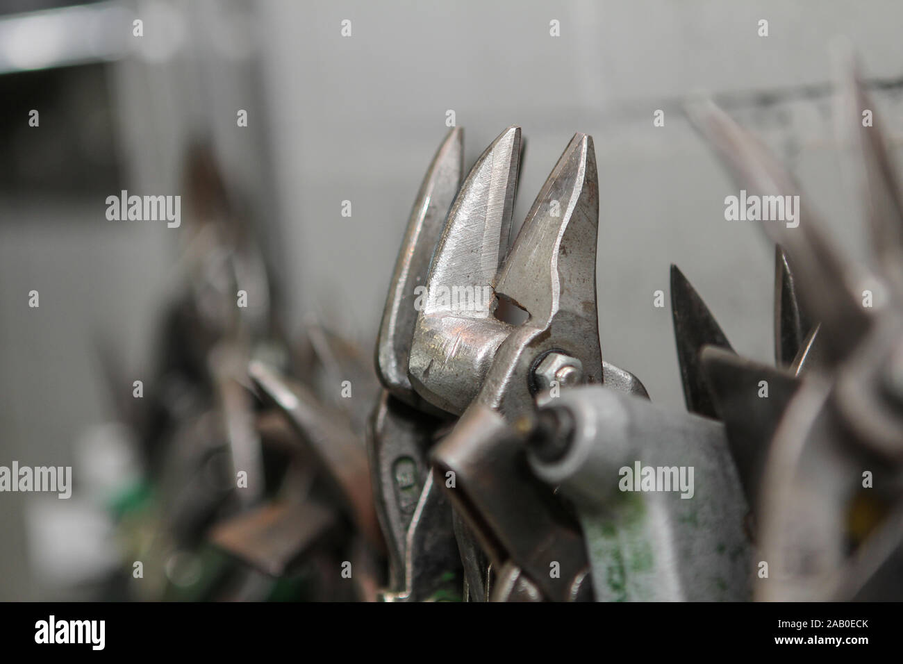 scissors for plumber to cut metal sheets and wires Stock Photo Alamy