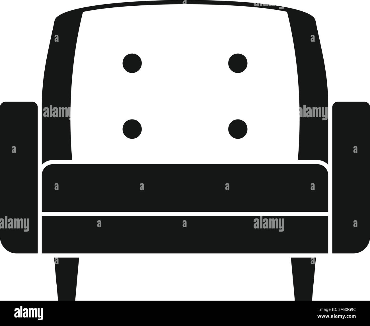 Leather armchair icon. Simple illustration of leather armchair vector ...