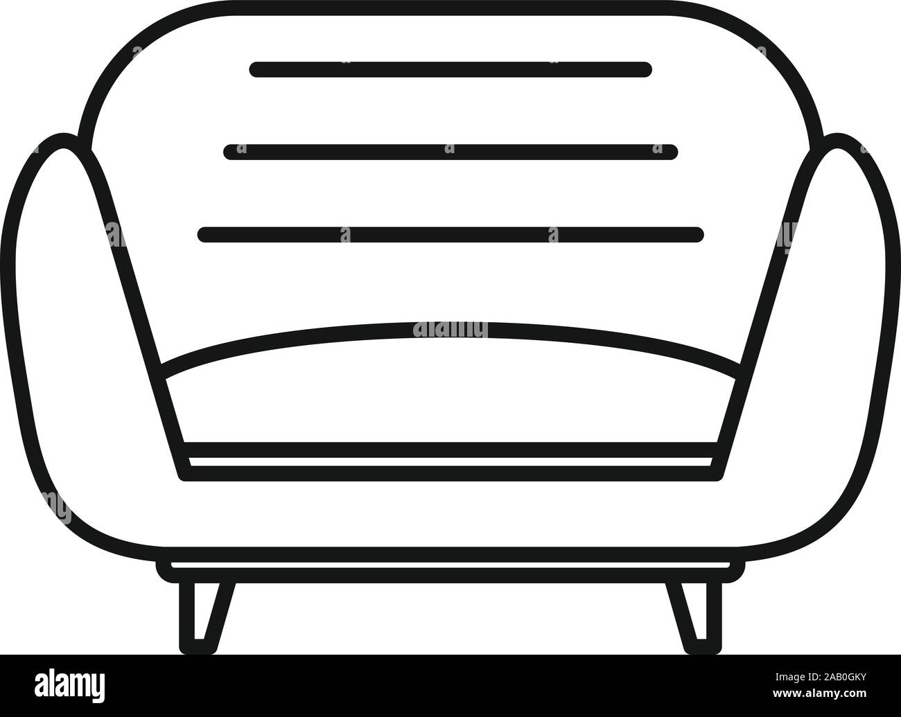 Design armchair icon. Outline design armchair vector icon for web