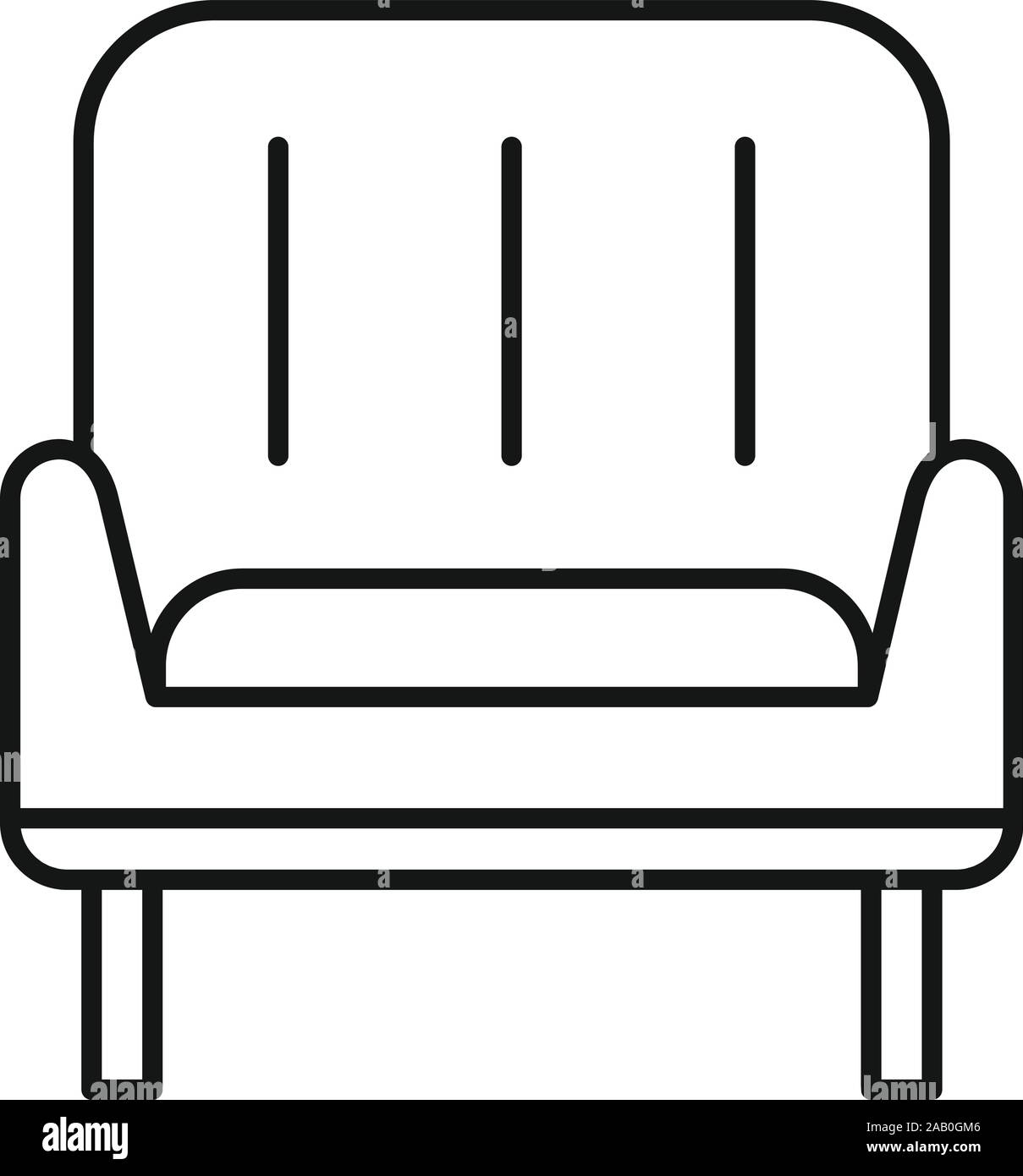 Home armchair icon. Outline home armchair vector icon for web design ...