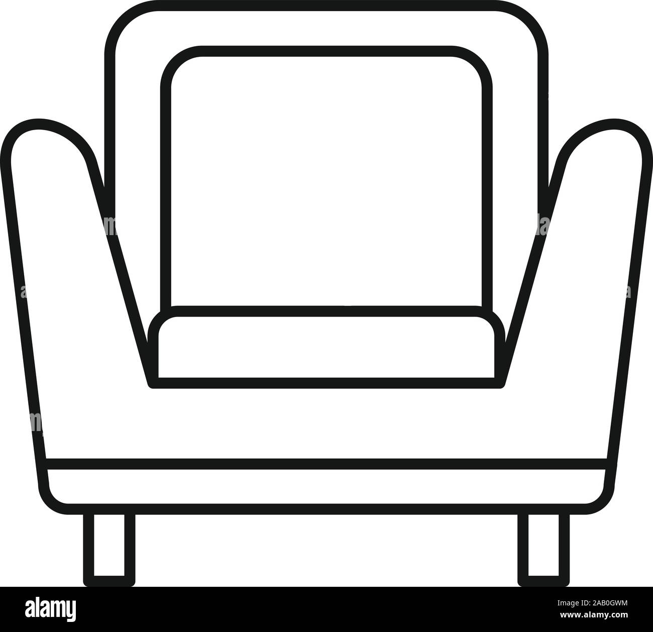 Soft armchair icon. Outline soft armchair vector icon for web design ...