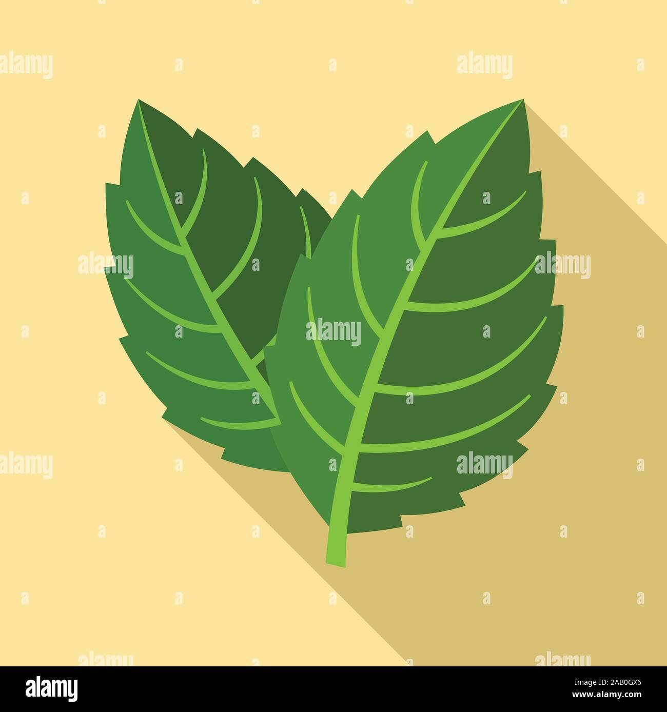Natural mint leaf icon. Flat illustration of natural mint leaf vector ...