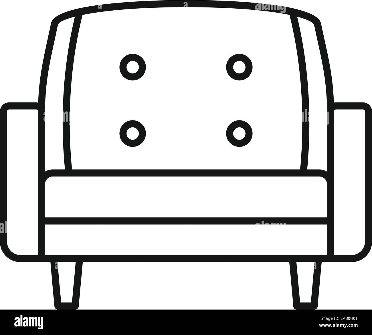 Leather armchair icon. Outline leather armchair vector icon for web ...