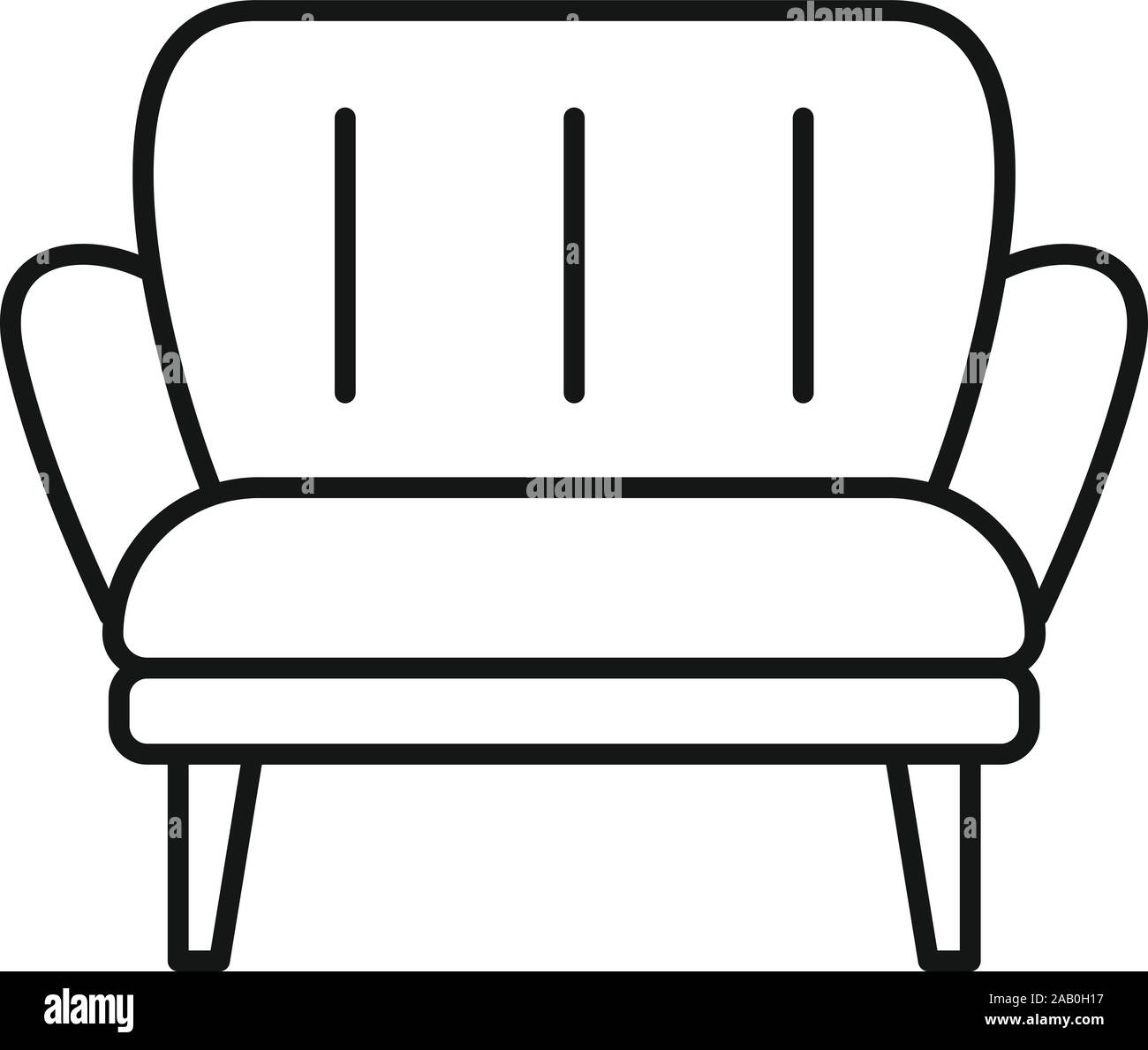 Soft armchair icon. Outline soft armchair vector icon for web design ...